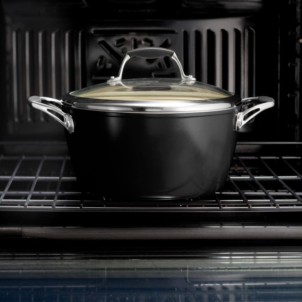 Tramontina Gourmet Ceramica Deluxe 11 In. Aluminum Ceramic Nonstick Skillet In Black With Glass Lid