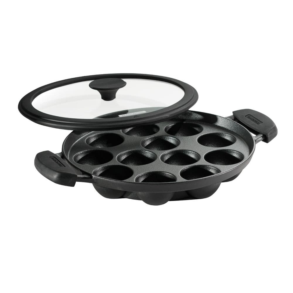 Tramontina Utsava 12 In. Cast Iron Appe Frying Pan In Black With Lid