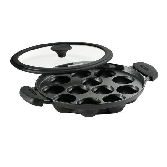 Tramontina Utsava 12 In. Cast Iron Appe Frying Pan In Black With Lid