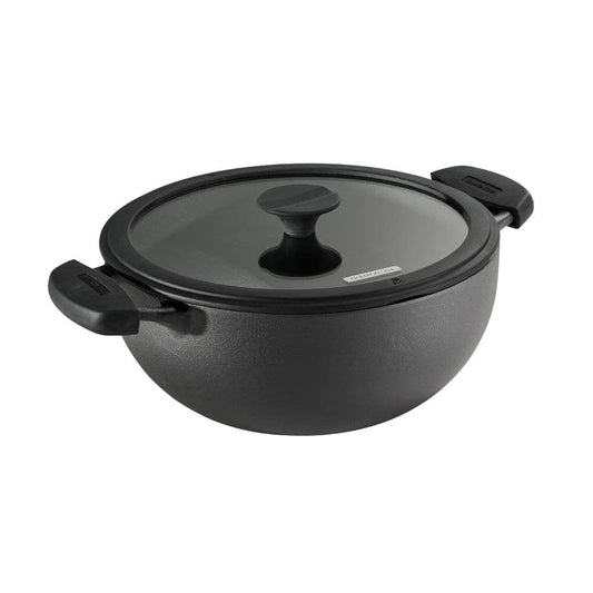 Tramontina Utsava 4.9 Qt. Pre-Seasoned Cast Iron Kadai With Lid – Kitchen Kadai, Compatible With Gas/Electric/Induction