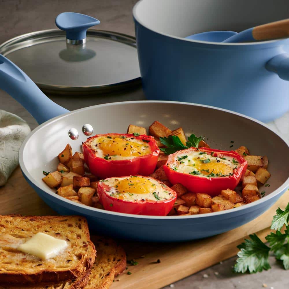 Tramontina Solara 14-Piece Aluminum Ceramic Cookware Set In Blue