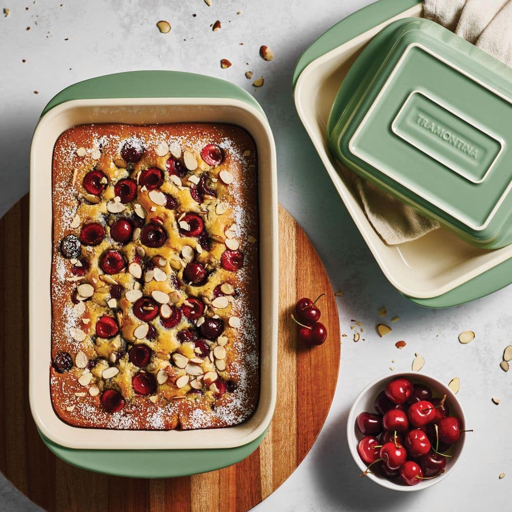 Tramontina Mae 3 Piece Ceramic Porcelain Enamel Bakeware Set-Cactus
