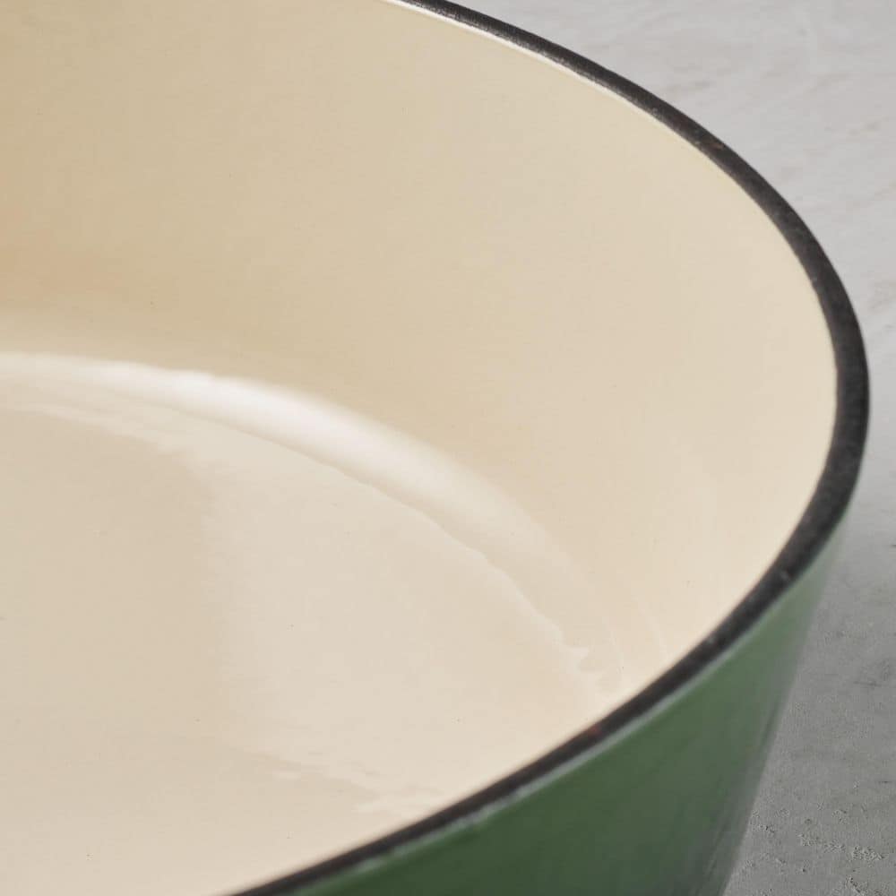 Tramontina Bestow 4 Qt. Enameled Covered Cast Iron Braiser-Cactus With Gold Stainless Steel Knob