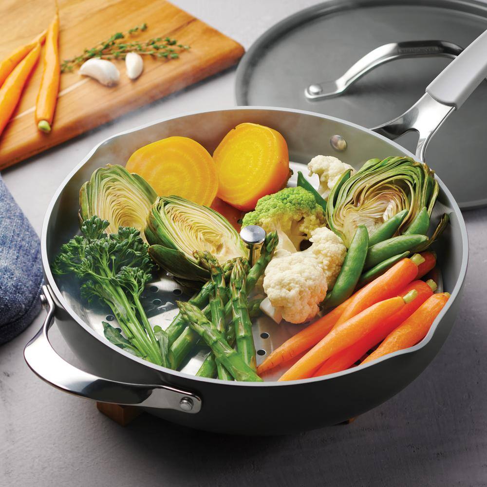 Tramontina All In One Plus Pan 5 Qt. Aluminum Ceramic Nonstick, Charcoal
