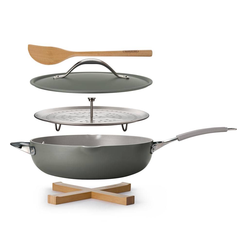 Tramontina All In One Plus Pan 5 Qt. Aluminum Ceramic Nonstick, Charcoal
