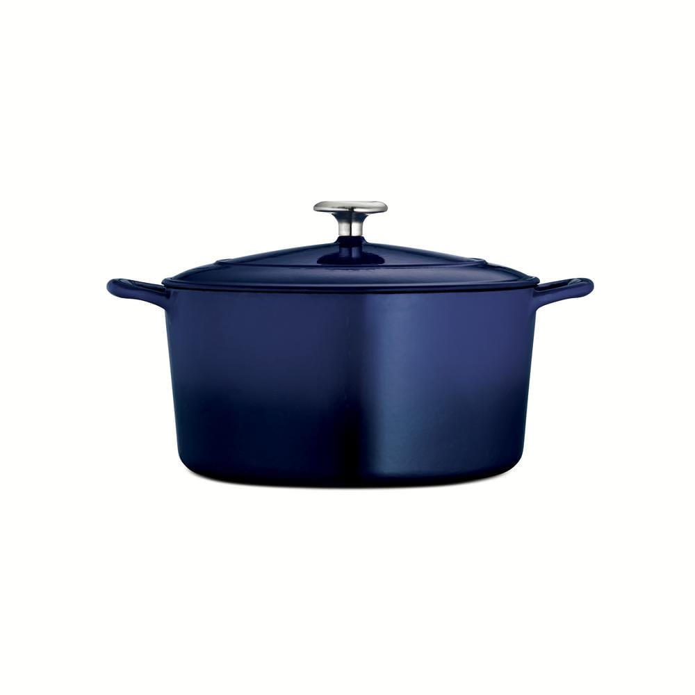 Tramontina Gourmet 6.5 Qt. Round Enameled Cast Iron Dutch Oven In Gradated Cobalt With Lid
