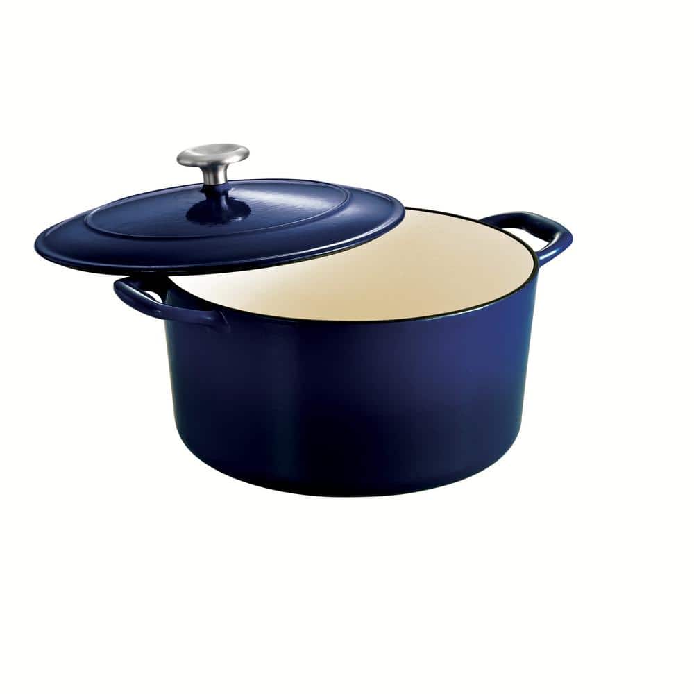 Tramontina Gourmet 6.5 Qt. Round Enameled Cast Iron Dutch Oven In Gradated Cobalt With Lid