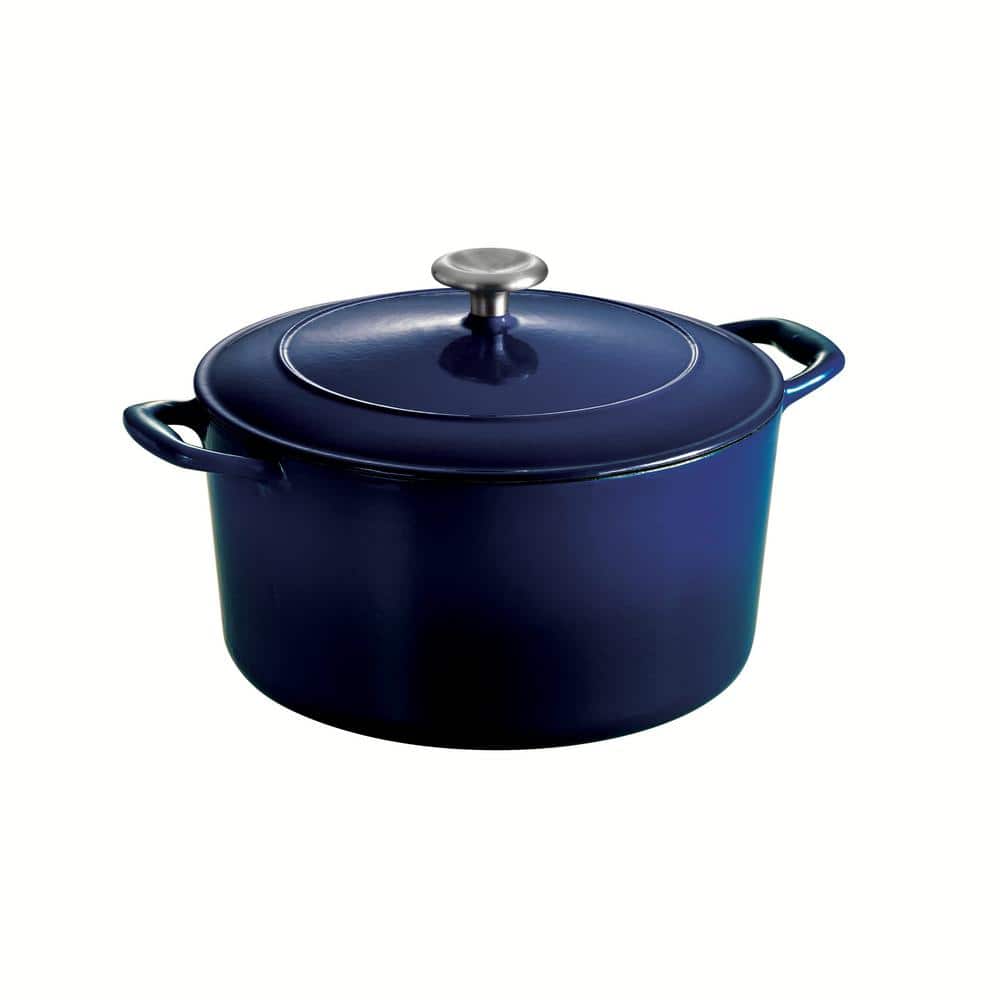 Tramontina Gourmet 6.5 Qt. Round Enameled Cast Iron Dutch Oven In Gradated Cobalt With Lid