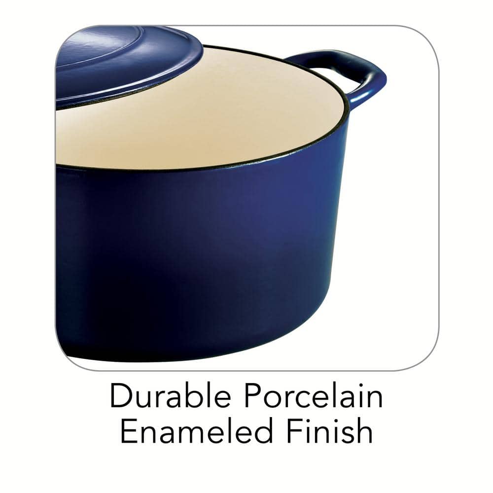 Tramontina Gourmet 6.5 Qt. Round Enameled Cast Iron Dutch Oven In Gradated Cobalt With Lid