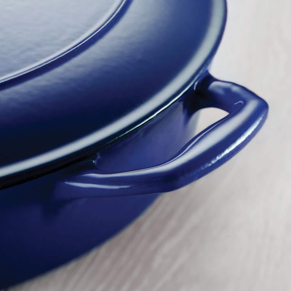 Tramontina Bestow 10 In. Enameled Cast Iron Skillet In Gradated Cobalt With Lid