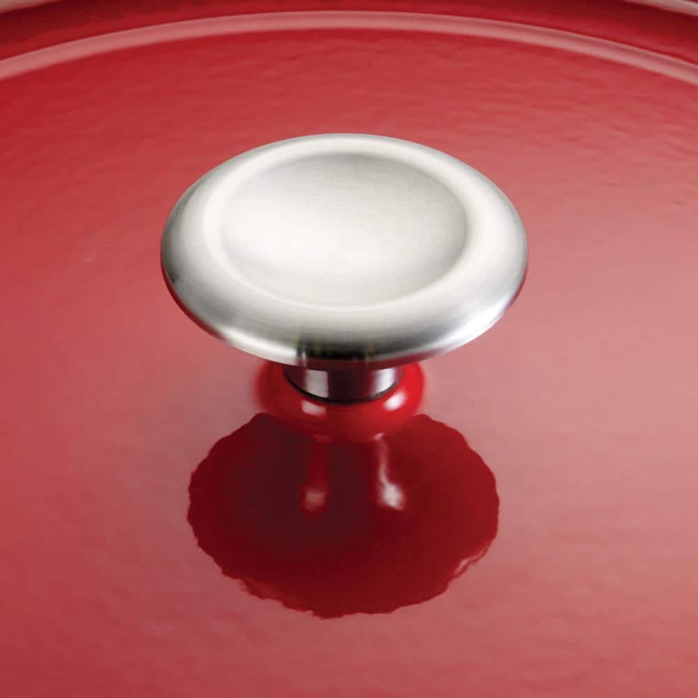 Tramontina Bestow 12 In. Enameled Cast Iron Skillet In Gradated Red With Lid