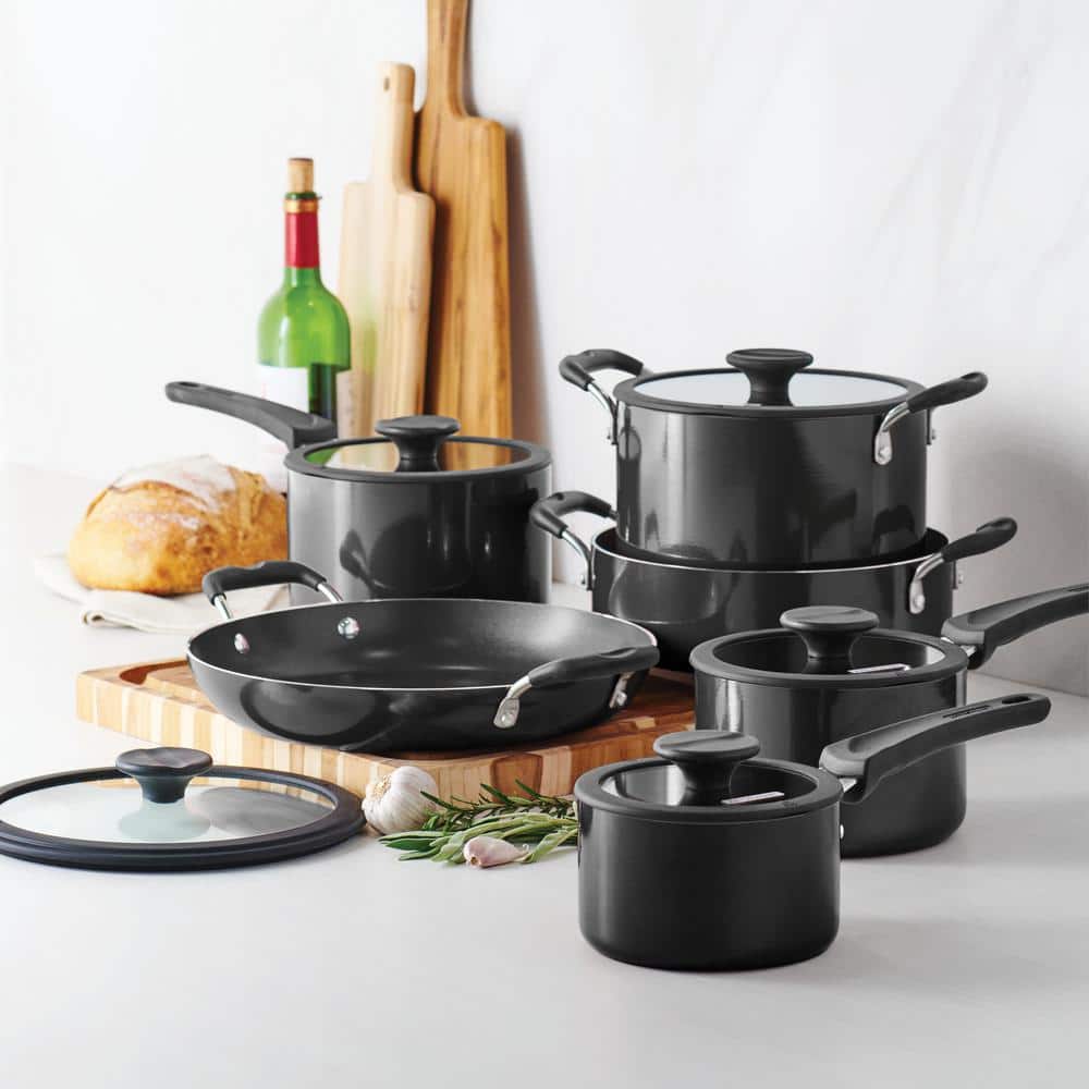 Tramontina 11-Piece Nesting Aluminum Nonstick Cookware Set In Gray