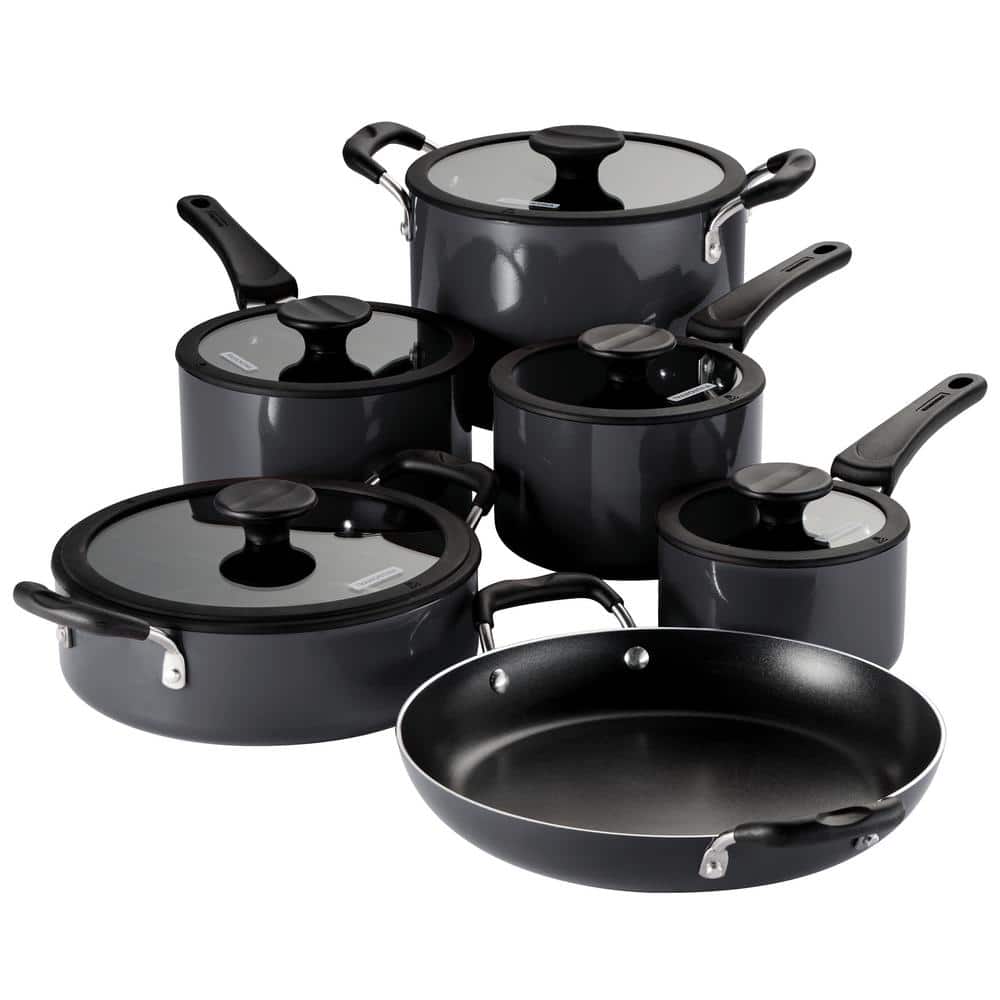 Tramontina 11-Piece Nesting Aluminum Nonstick Cookware Set In Gray