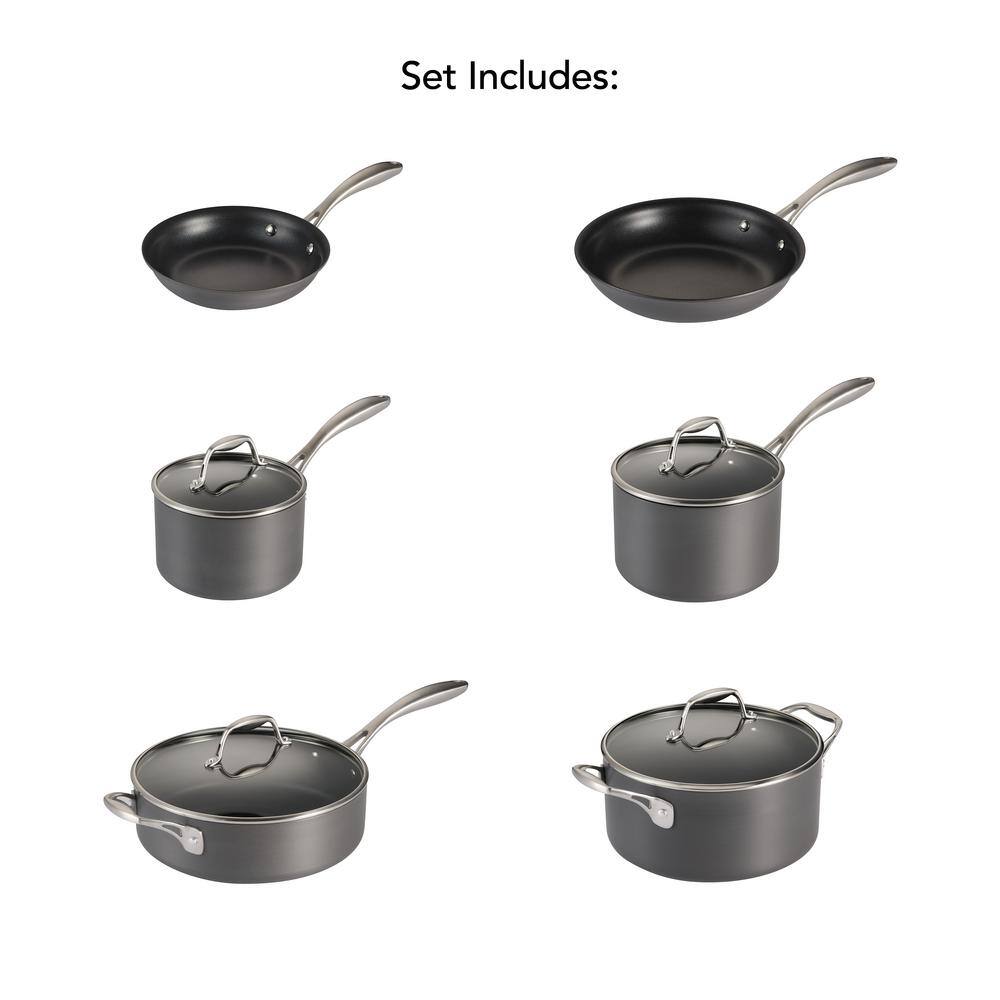 Tramontina Solara 10-Piece Hard Anodized Aluminum Cookware Set