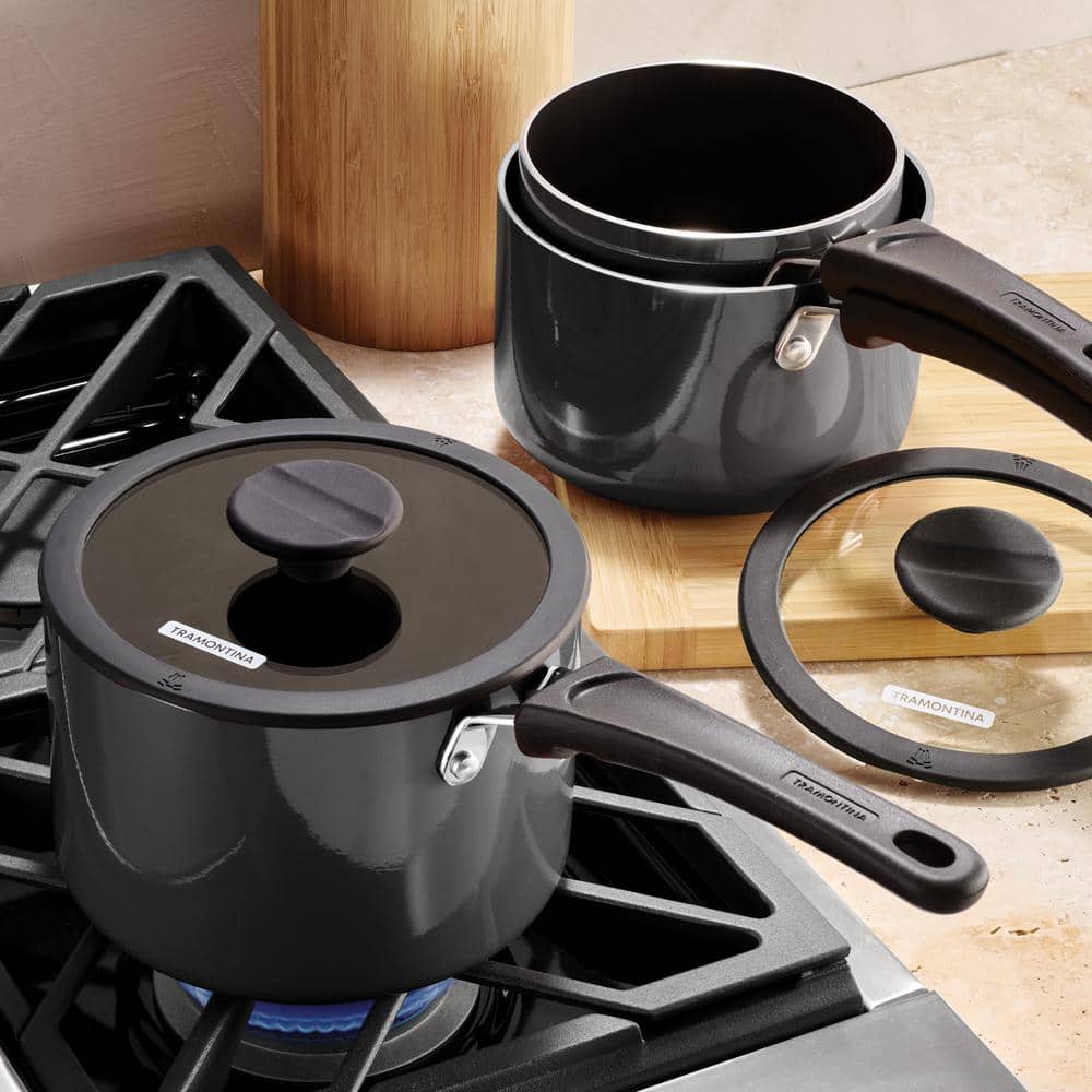 Tramontina 6-Piece Gray Nesting Nonstick Sauce Pan Set