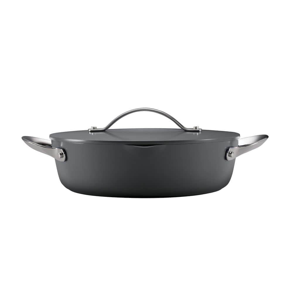 Tramontina Fiora 12 In 4.25 Qt Aluminum Ceramic Non-Stick Frying Pan With Lid - Gray
