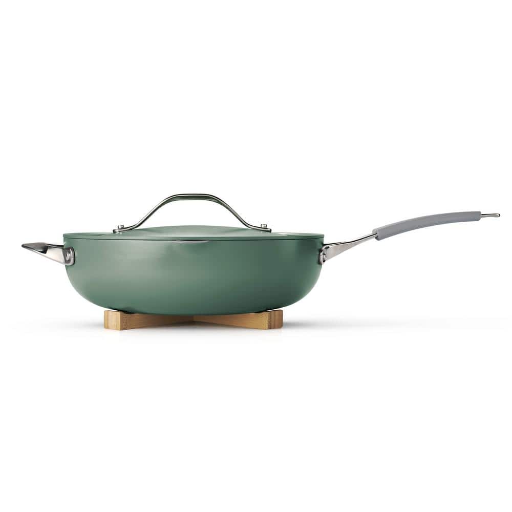 Tramontina All In One Plus Pan 5 Qt. Aluminum Ceramic Nonstick, Sea Salt