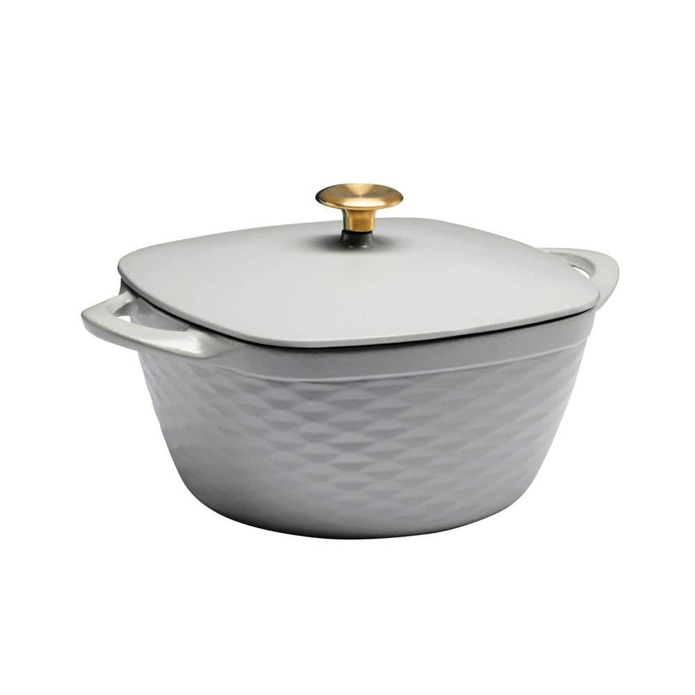 Tramontina Prisma 7 Qt. Enameled Cast Iron Covered Square Dutch Oven - Matte Gray