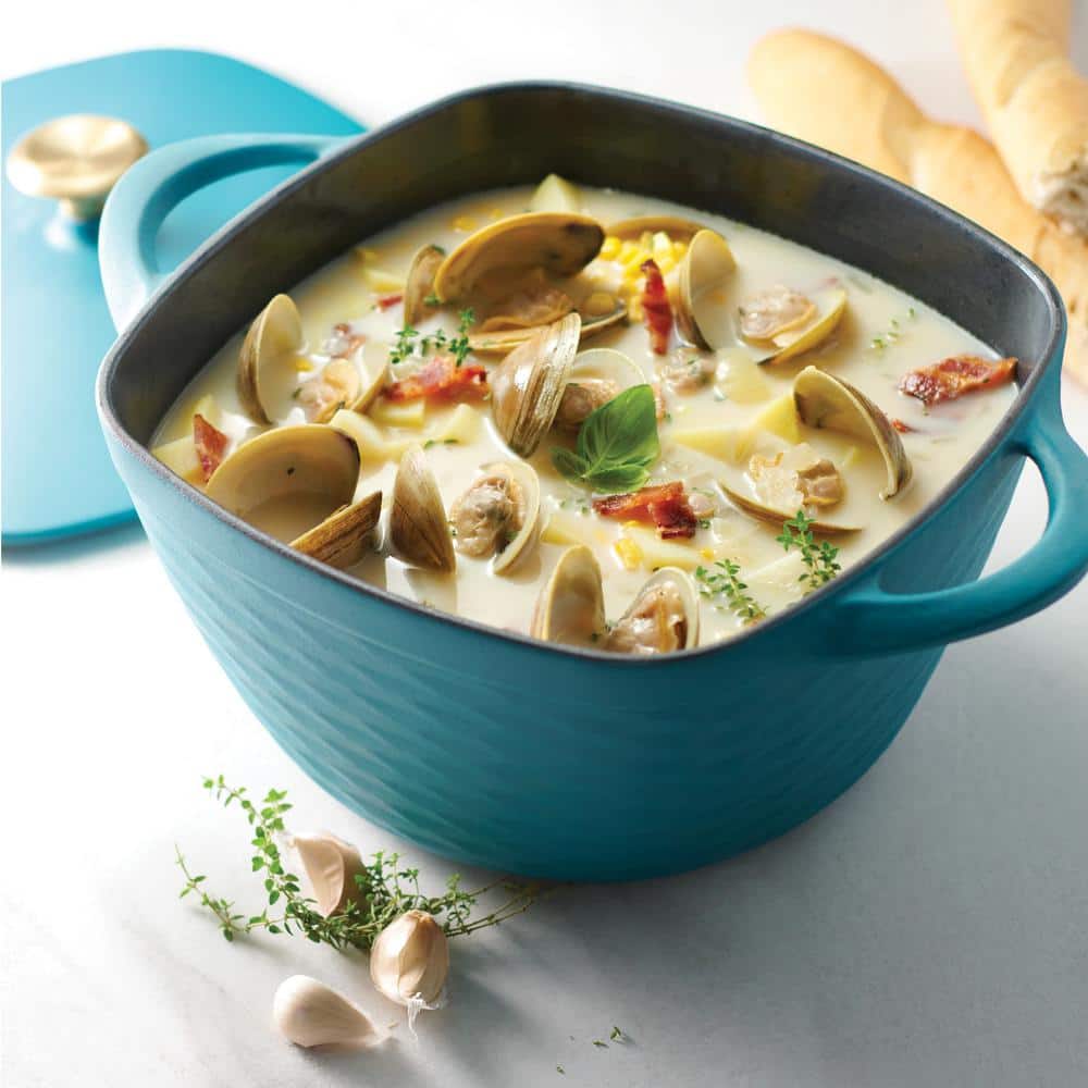 Tramontina Prisma 7 Qt. Enameled Cast Iron Covered Square Dutch Oven - Matte Teal
