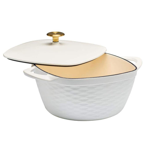 Tramontina Prisma 7 Qt. Enameled Cast Iron Covered Square Dutch Oven - Matte White