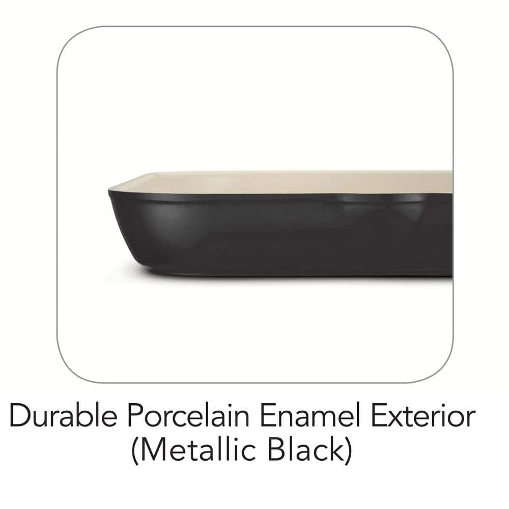 Tramontina Gourmet Ceramica Deluxe 11.7 In. Aluminum Ceramic Nonstick Grill Pan In Metallic Black