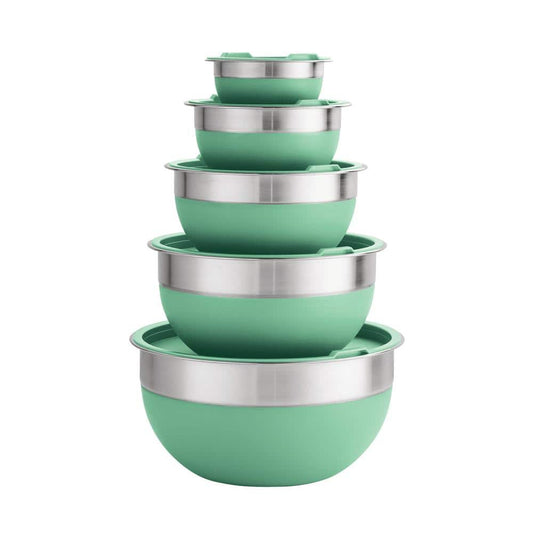 Tramontina Mint Green 10-Piece Covered Mixing Bowl Set