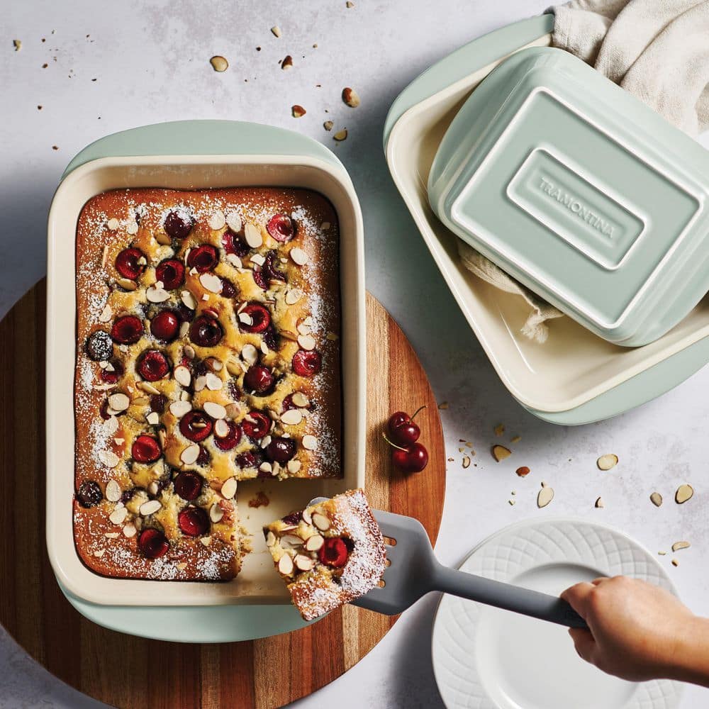 Tramontina Mae 3 Piece Ceramic Porcelain Enamel Bakeware Set-Mint