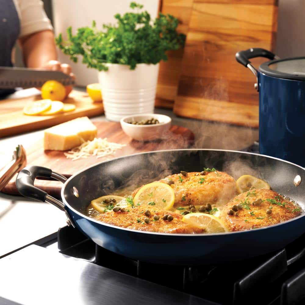 Tramontina 11-Piece Nesting Aluminum Nonstick Cookware Set In Navy