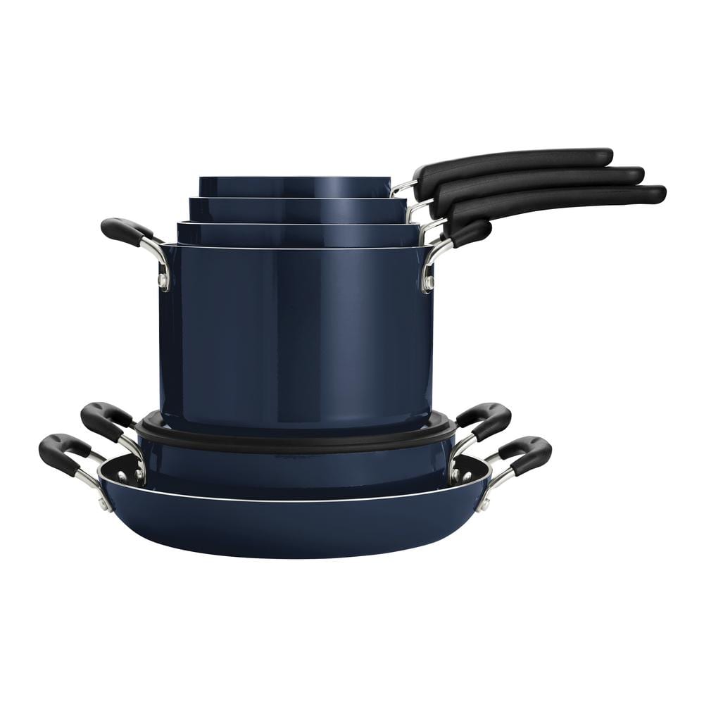 Tramontina 11-Piece Nesting Aluminum Nonstick Cookware Set In Navy