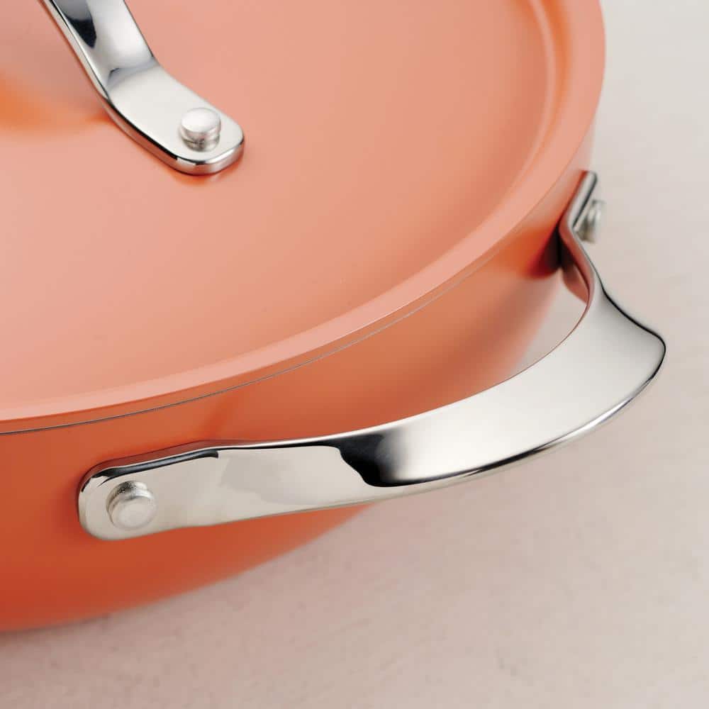 Tramontina All In One Plus Pan 5 Qt. Aluminum Ceramic Nonstick, Persimmon