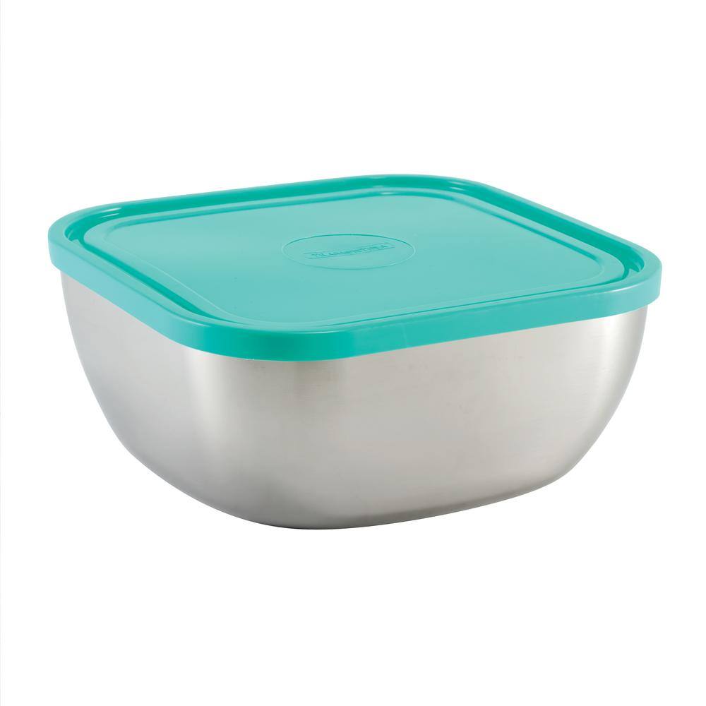 Tramontina 3 Pc Stainless Steel Covered Square Container Set - Multi Color Lids