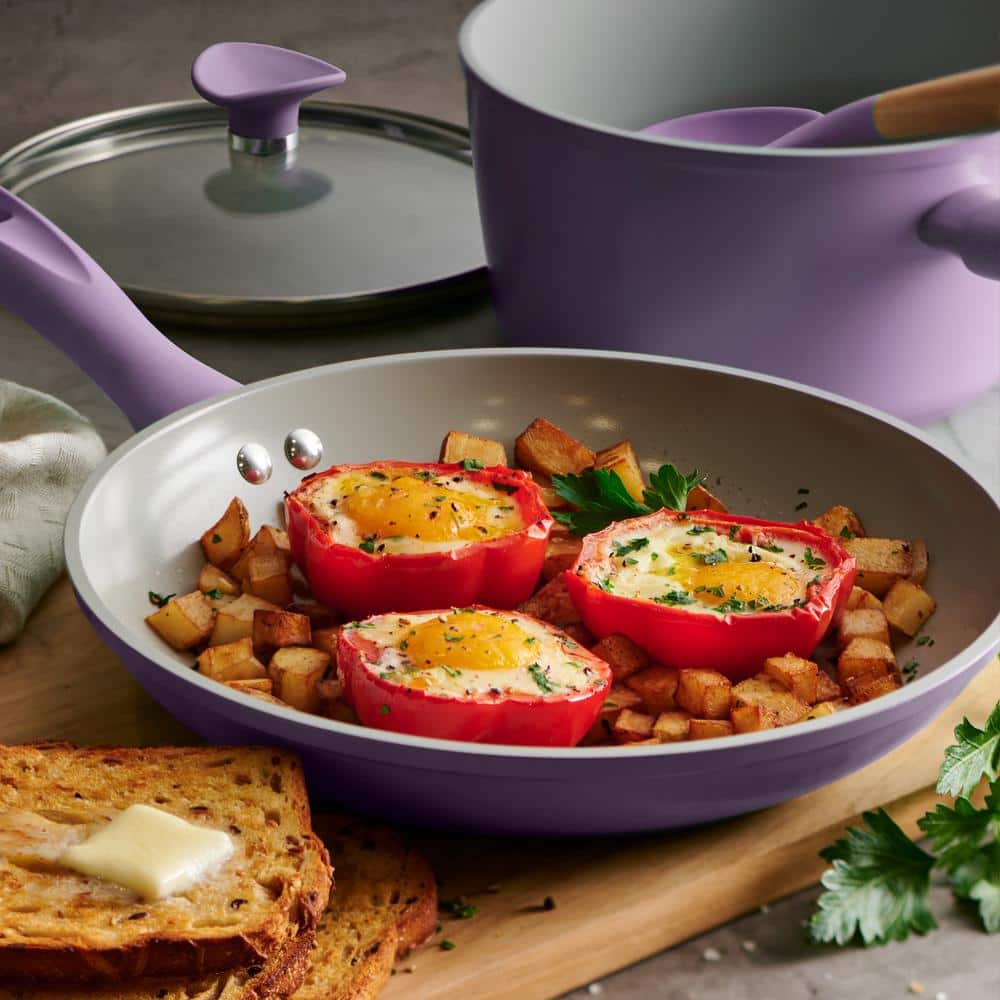 Tramontina Solara 14-Piece Aluminum Ceramic Cookware Set In Purple