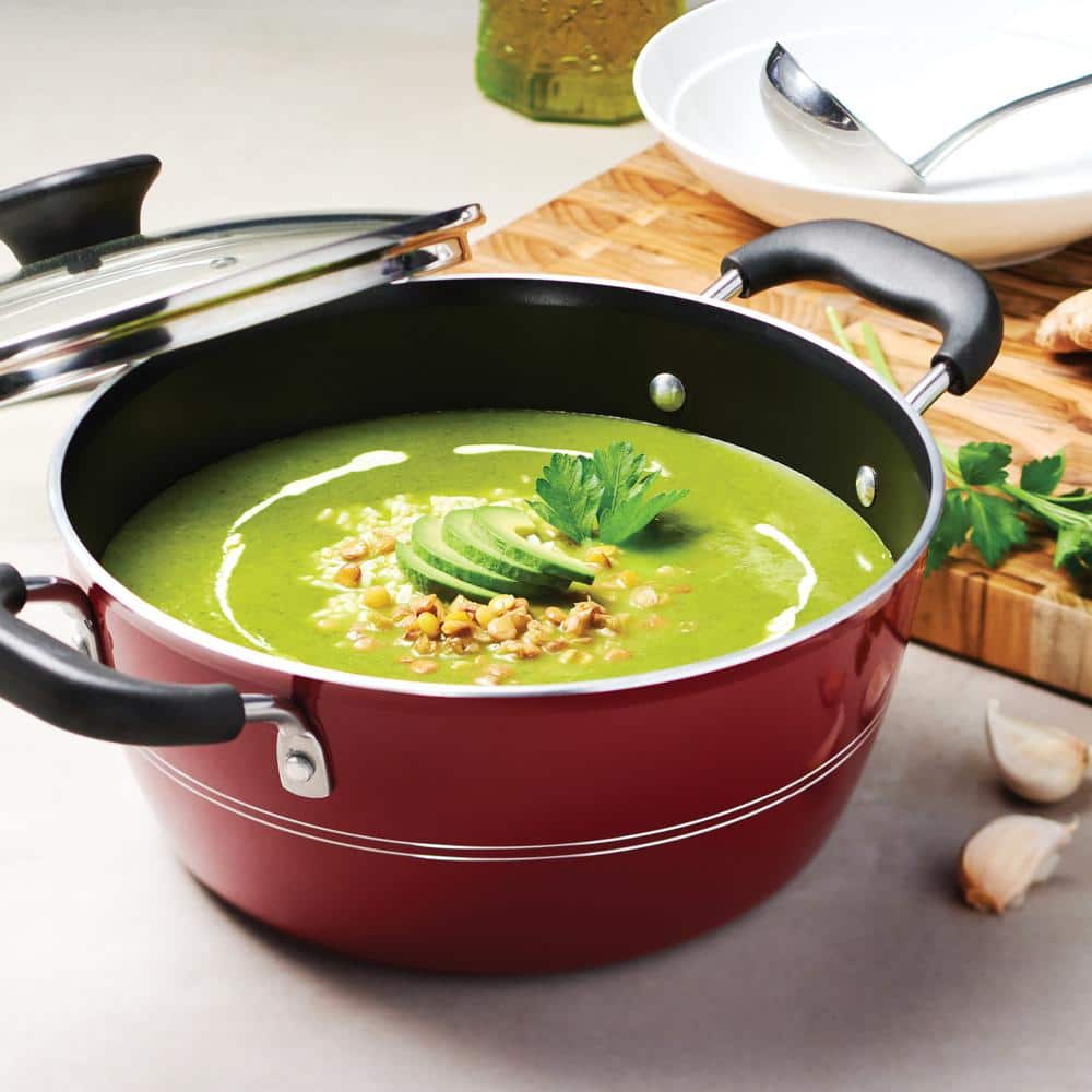 Tramontina Sicilia 4.5 Qt. Aluminum Nonstick Covered Dutch Oven In Raspberry