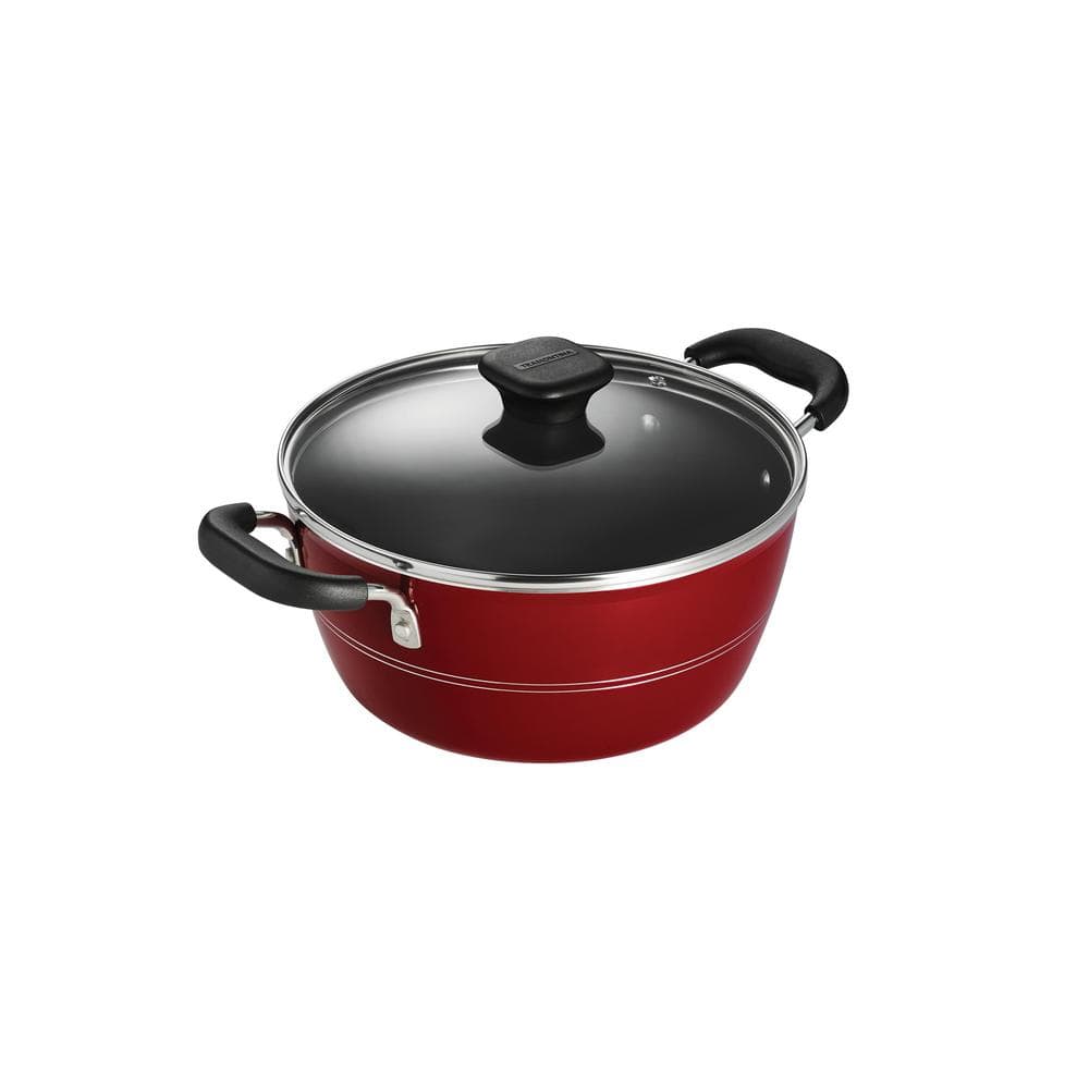 Tramontina Sicilia 4.5 Qt. Aluminum Nonstick Covered Dutch Oven In Raspberry
