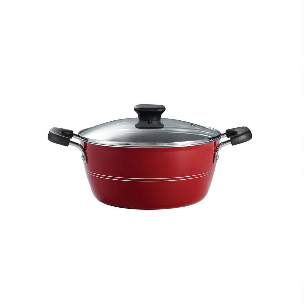 Tramontina Sicilia 4.5 Qt. Aluminum Nonstick Covered Dutch Oven In Raspberry
