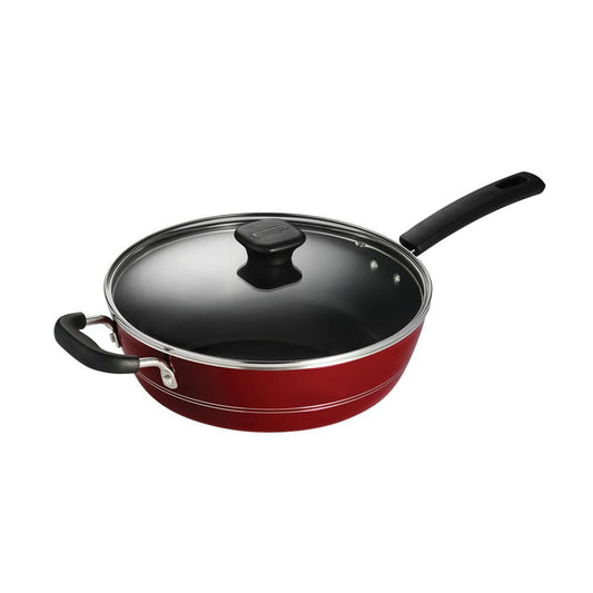 Tramontina Sicilia 4.5 Qt. Aluminum Nonstick Covered Saute Pan In Raspberry