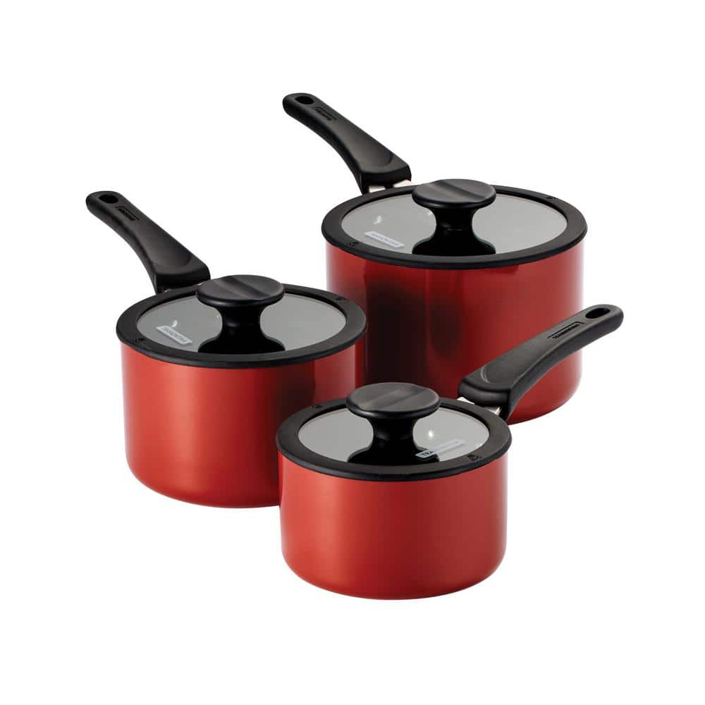Tramontina 6-Piece Red Nesting Nonstick Sauce Pan Set