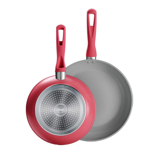 Tramontina Solara 2-Piece Red Aluminum Induction Frying Pan Set