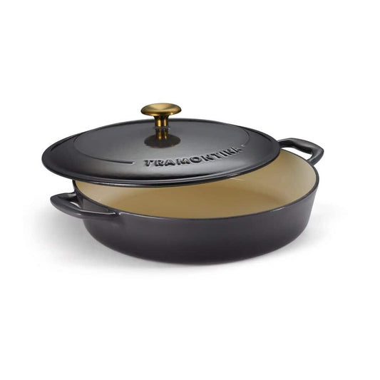 Tramontina Bestow 4 Qt. Enameled Covered Cast Iron Braiser-Smoke