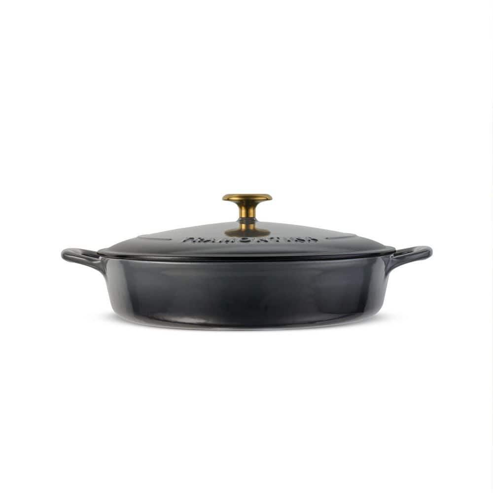 Tramontina Bestow 4 Qt. Enameled Covered Cast Iron Braiser-Smoke