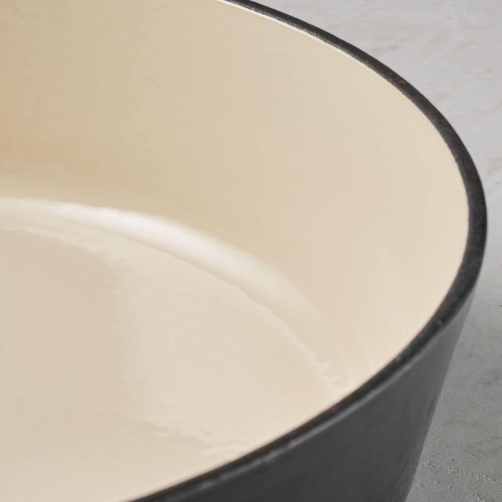 Tramontina Bestow 5.5 Qt. Enameled Cast Iron Round Dutch Oven-Smoke With Gold Stainless Steel Knob