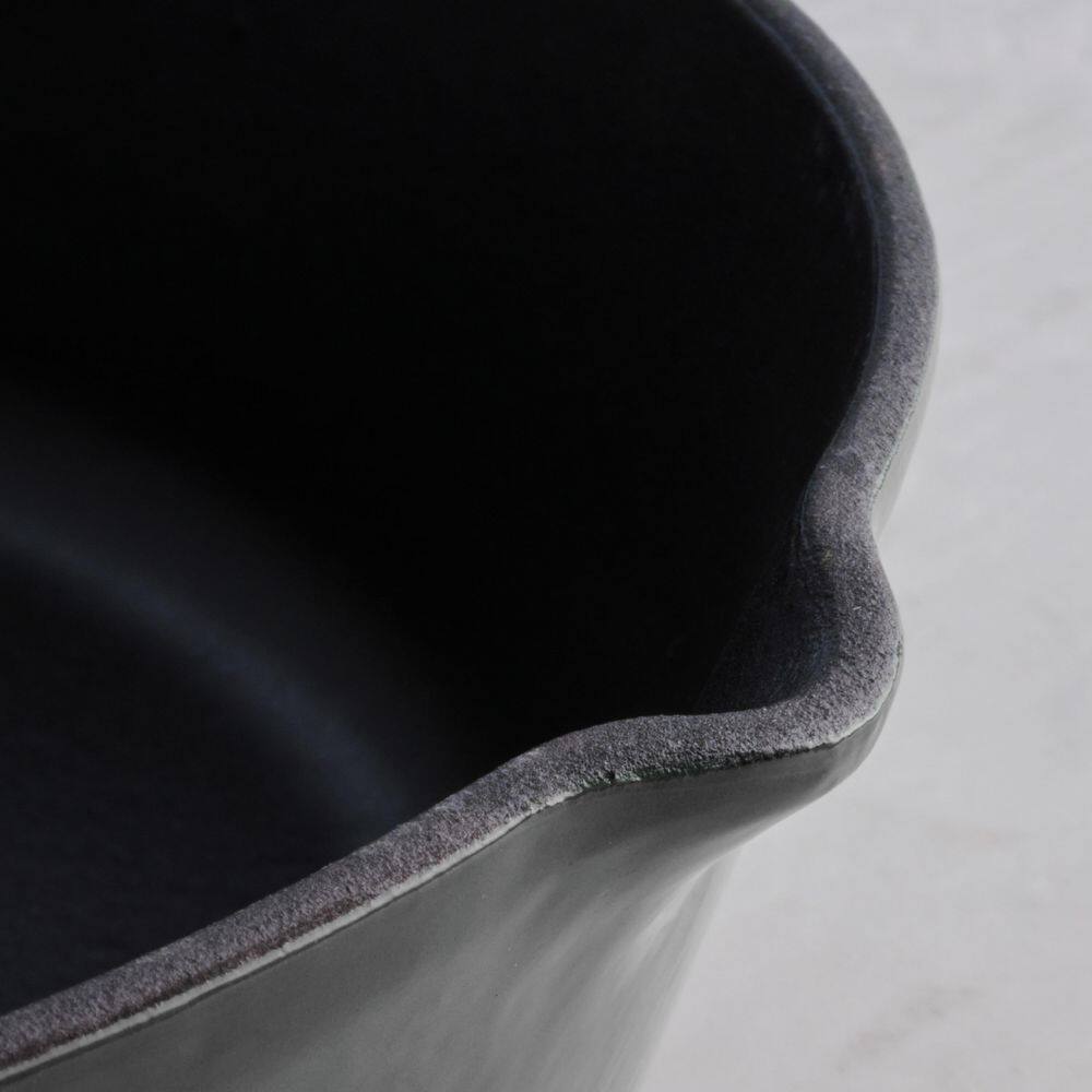 Tramontina Bestow 12 In. Enameled Covered Cast Iron Skillet-Smoke With Gold Stainless Steel Knob