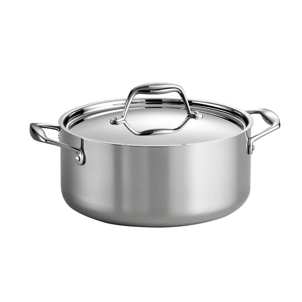 Tramontina Signature Tri-Ply Clad 5 Qt. Round Stainless Steel Dutch Oven With Lid