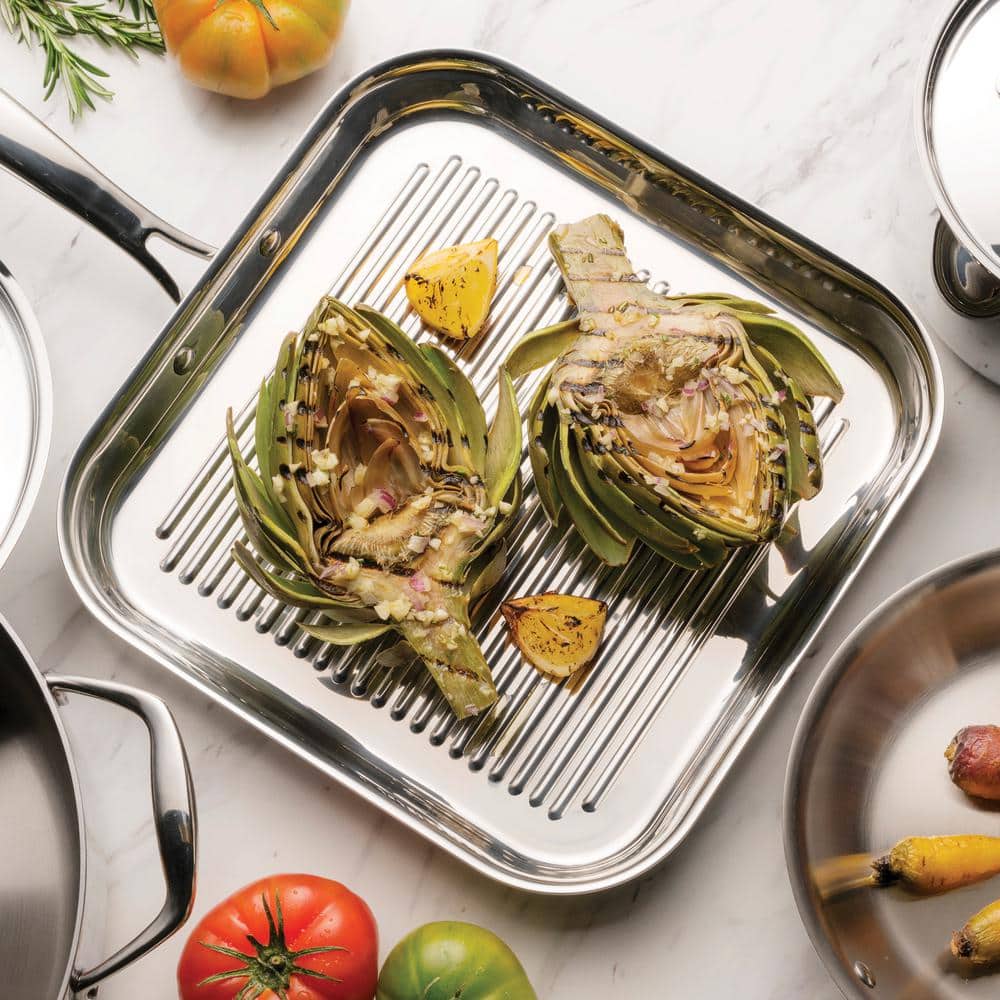 Tramontina Signature Tri-Ply Clad 11 In. Stainless Steel Grill Pan