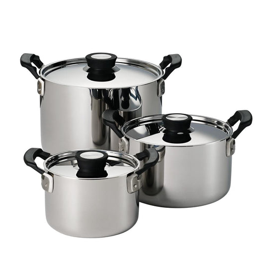 Tramontina Nesting 6-Piece Stainless Steel Tri-Ply Clad Sauce And Stock Pot Cookware Set