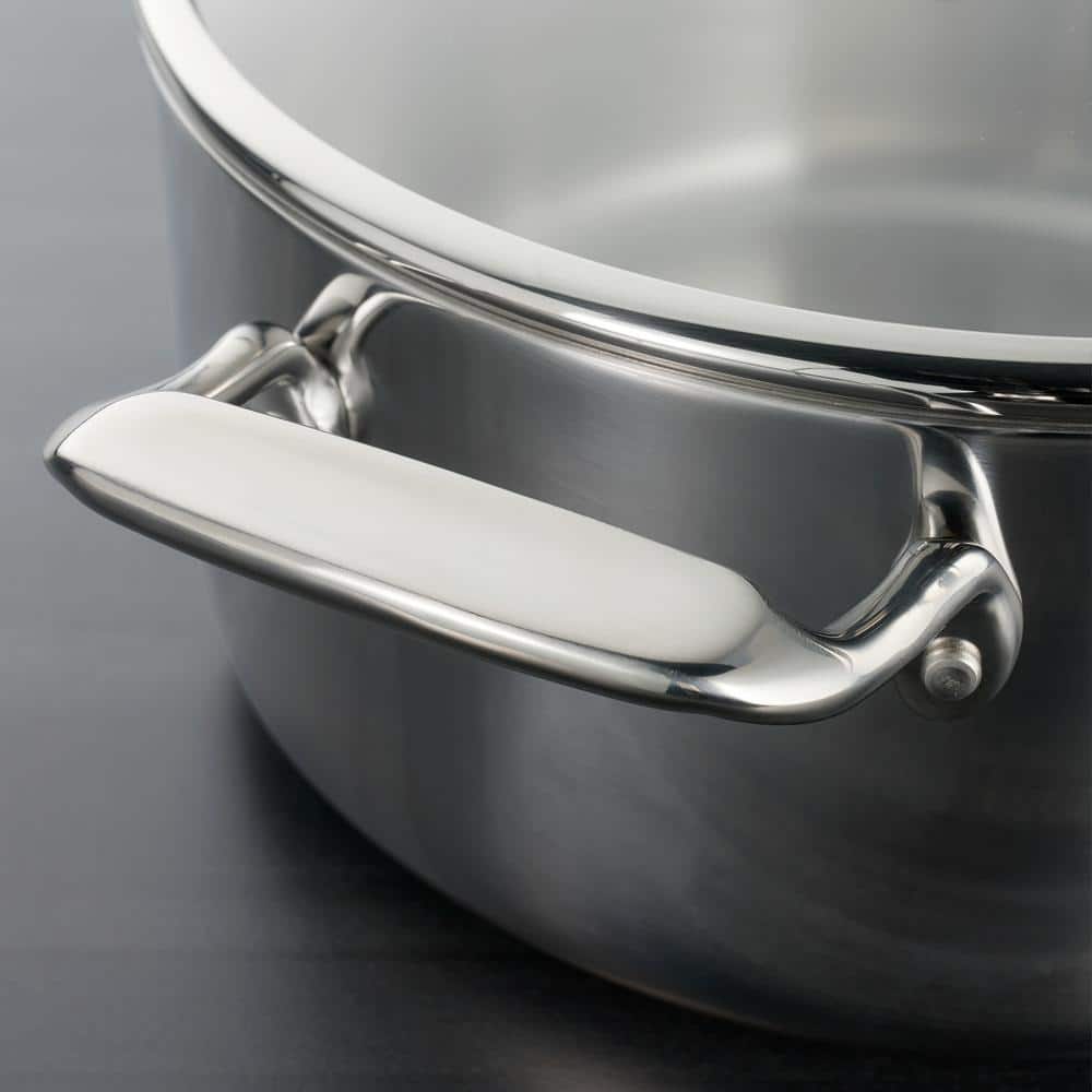 Tramontina 10 Piece Tri-Ply Clad Stainless Steel Cookware Set With Glass Lids