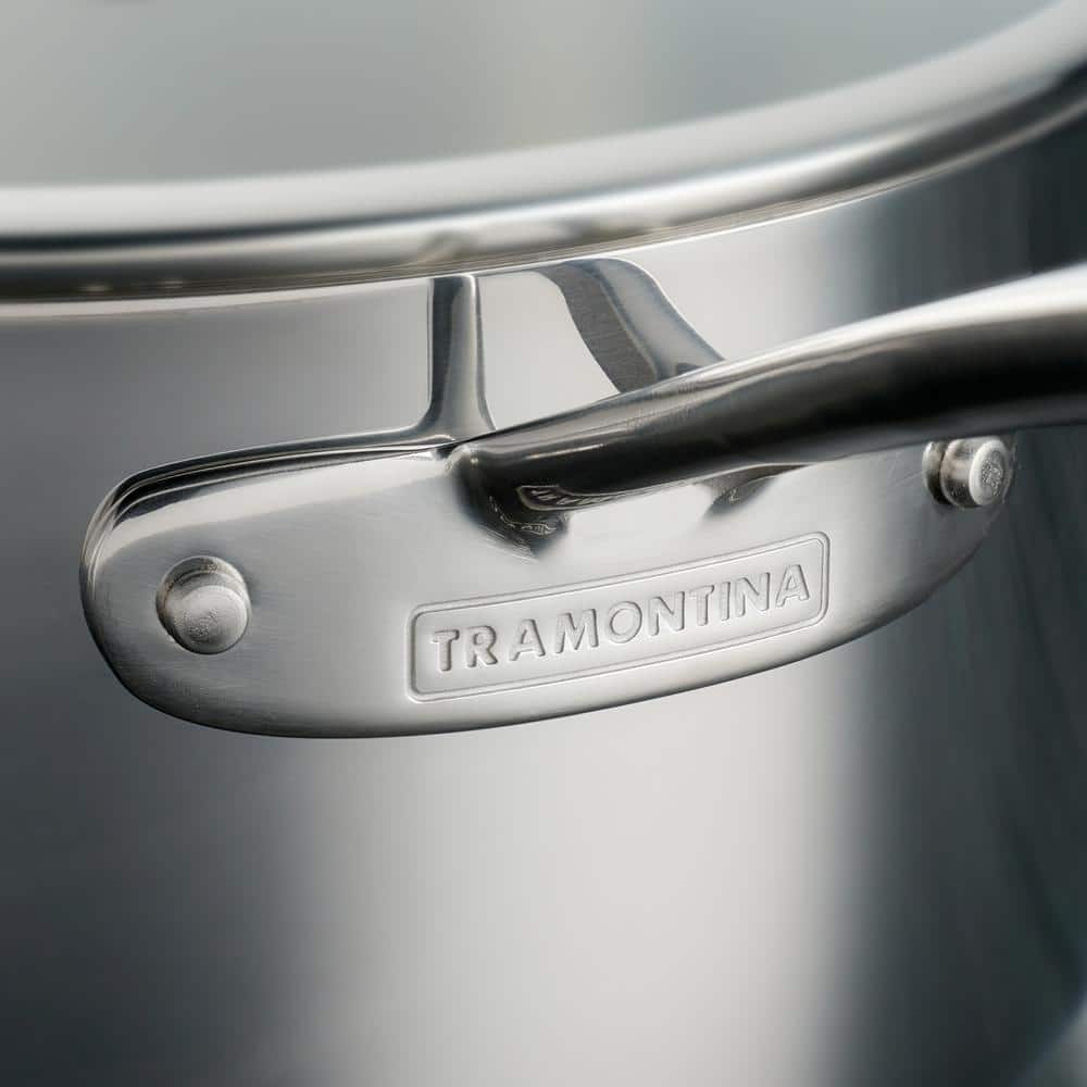 Tramontina 10 Piece Tri-Ply Clad Stainless Steel Cookware Set With Glass Lids