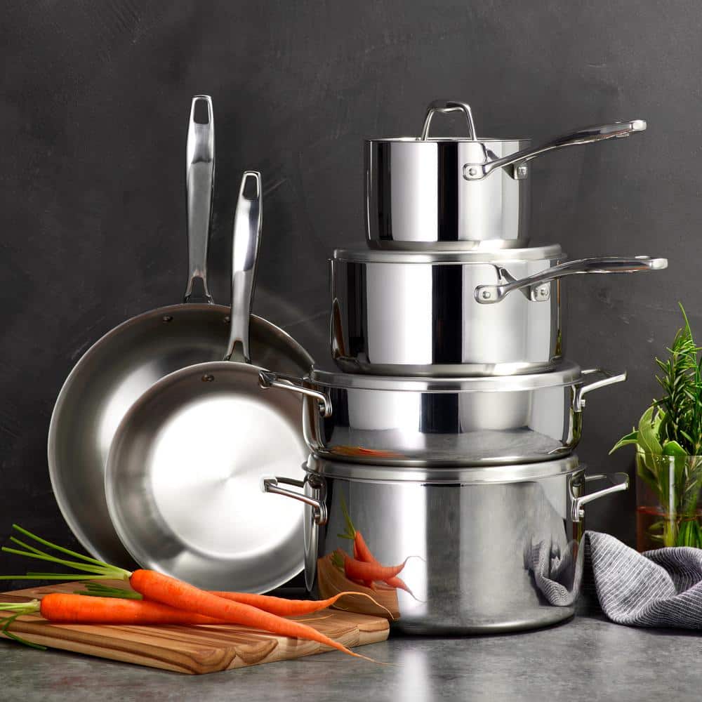 Tramontina Signature Tri-Ply Clad 10-Piece Stainless Steel Cookware Set