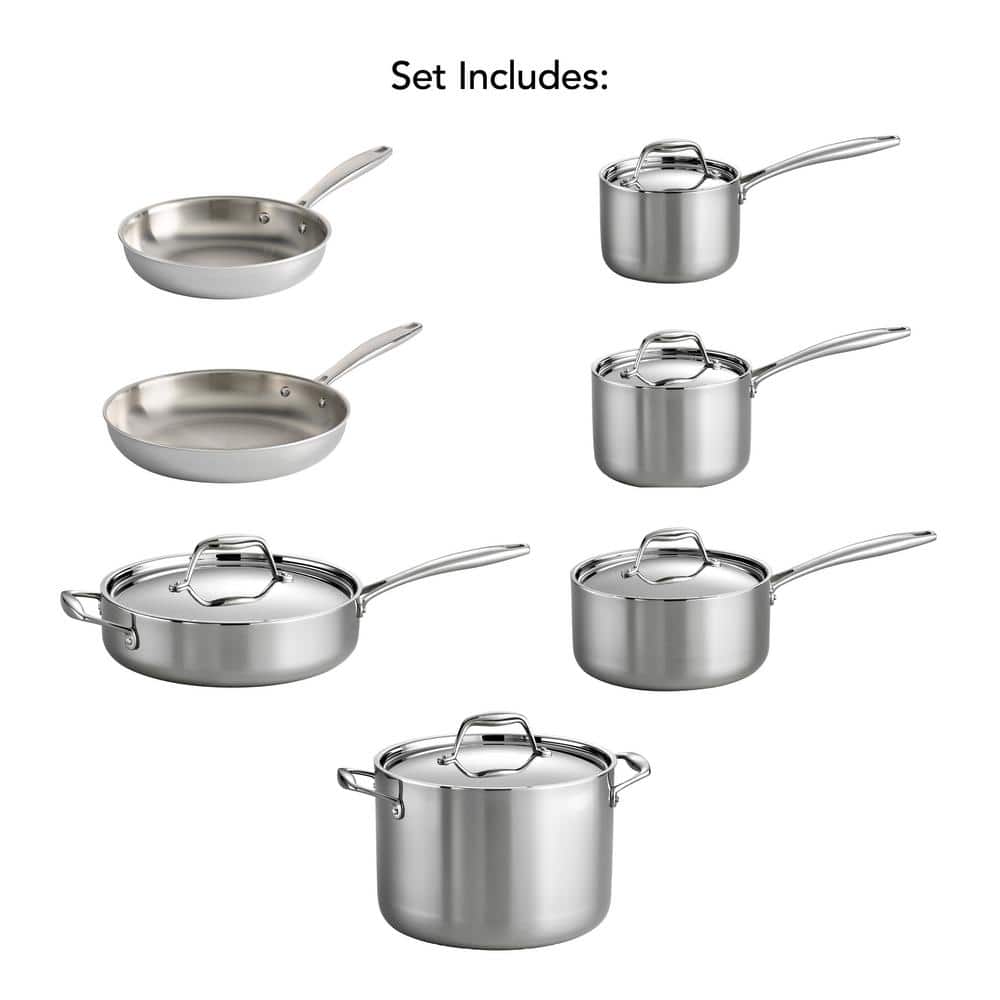 Tramontina Signature Tri-Ply Clad 12-Piece Stainless Steel Cookware Set