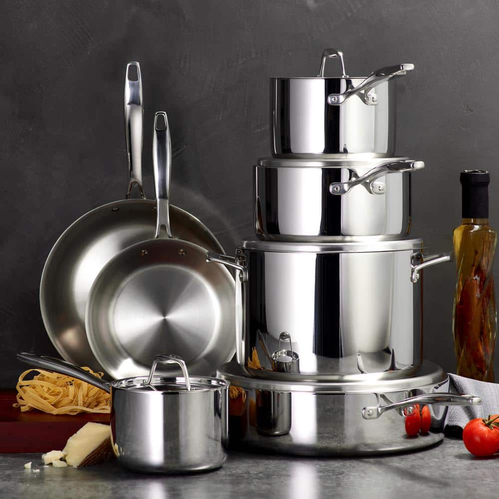 Tramontina Signature Tri-Ply Clad 12-Piece Stainless Steel Cookware Set